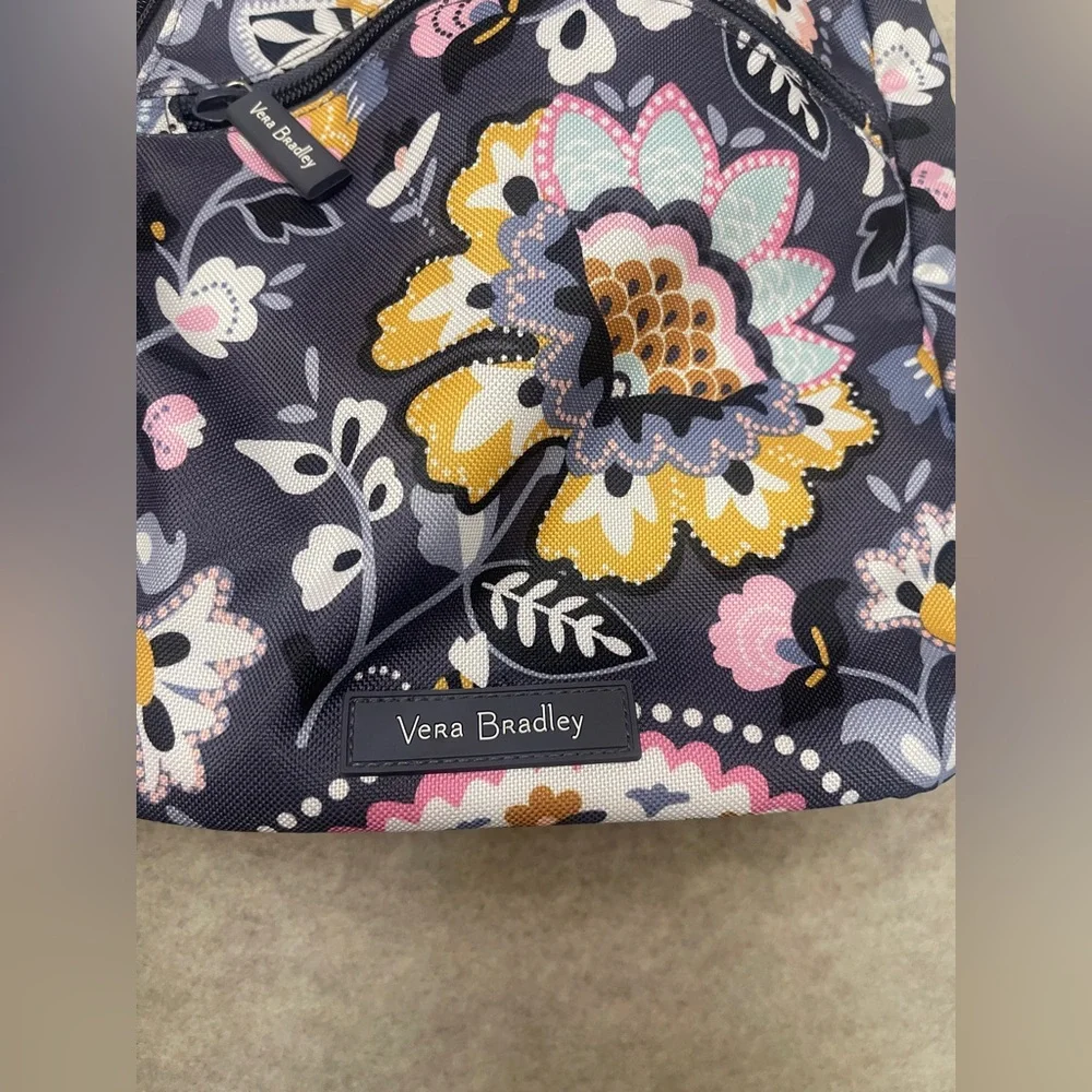 Vera Bradley Gray Floral Sling Backpack